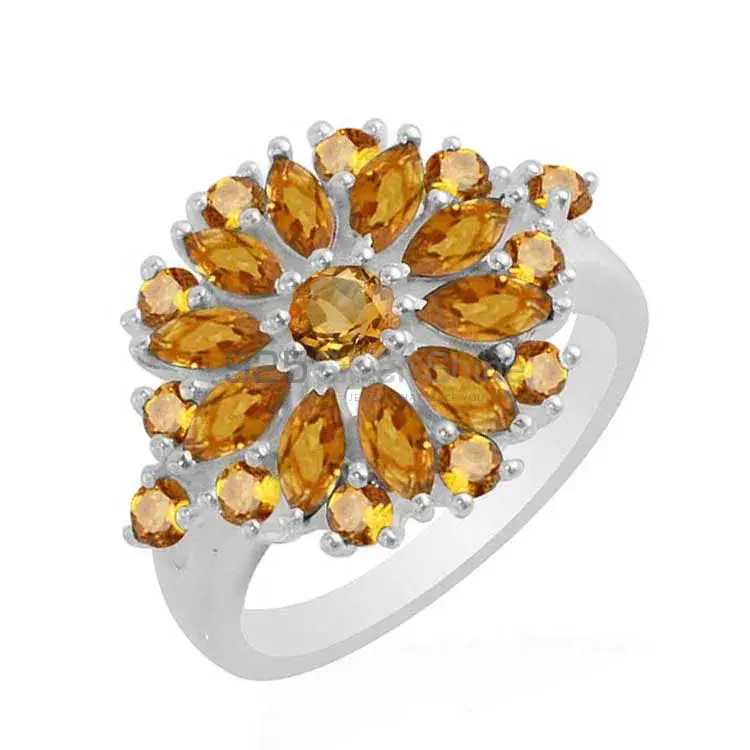 Semi Precious Citrine Gemstone Rings In 925 Sterling Silver 925SR1765_1