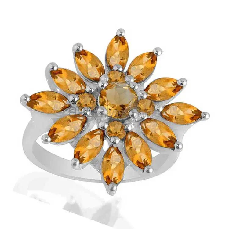 Semi Precious Citrine Gemstone Rings In 925 Sterling Silver 925SR2069_1