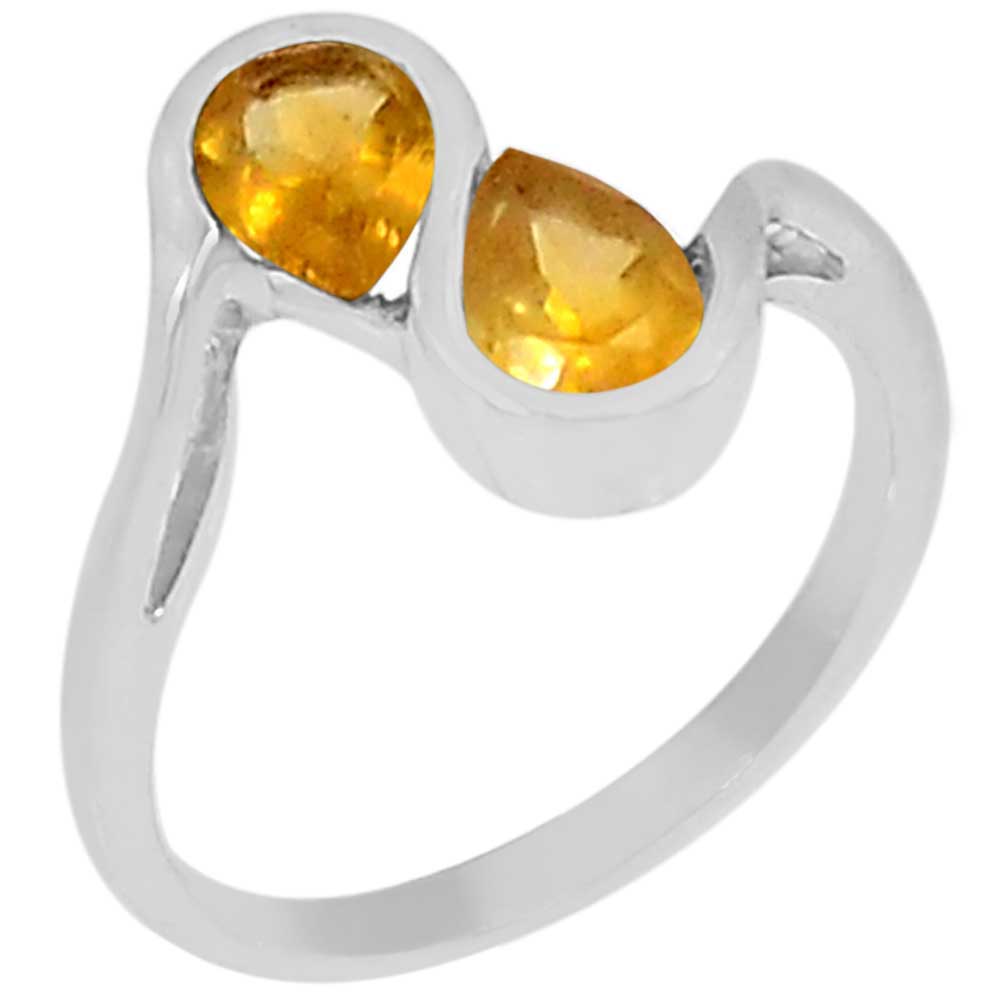 Semi Precious Citrine Gemstone Rings In Fine 925 Sterling Silver 925SR930