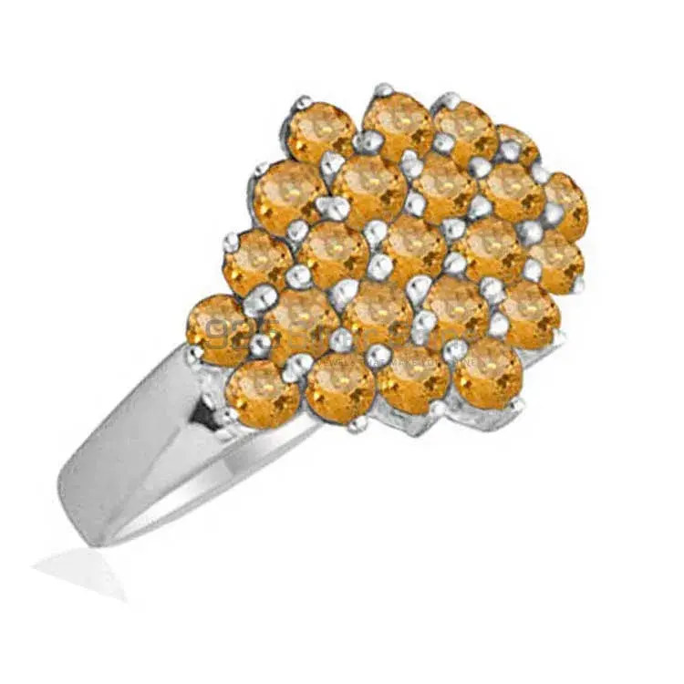 Semi Precious Citrine Gemstone Rings In Solid 925 Silver 925SR1835_0