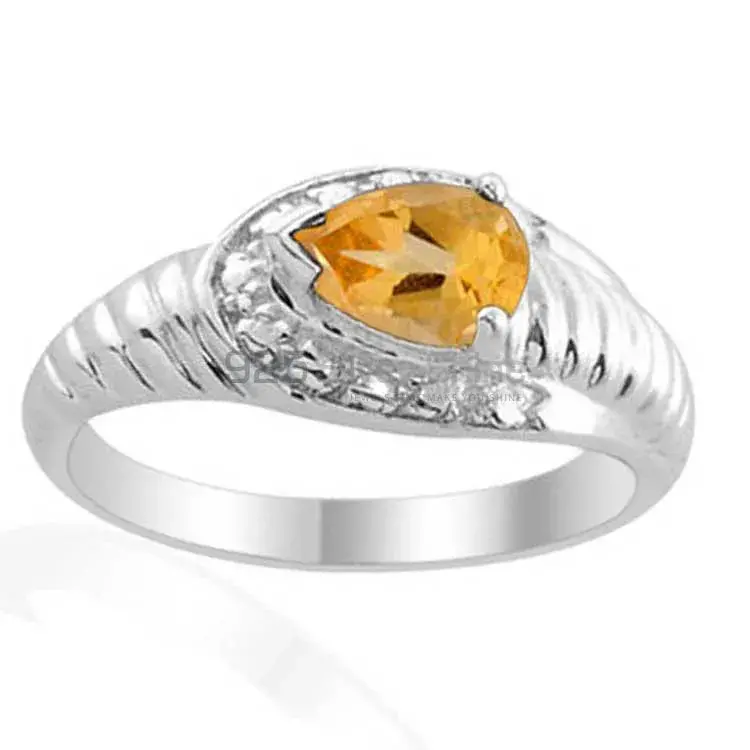 Sterling Silver Citrine Gemstone Wedding Rings 925SR2017_1