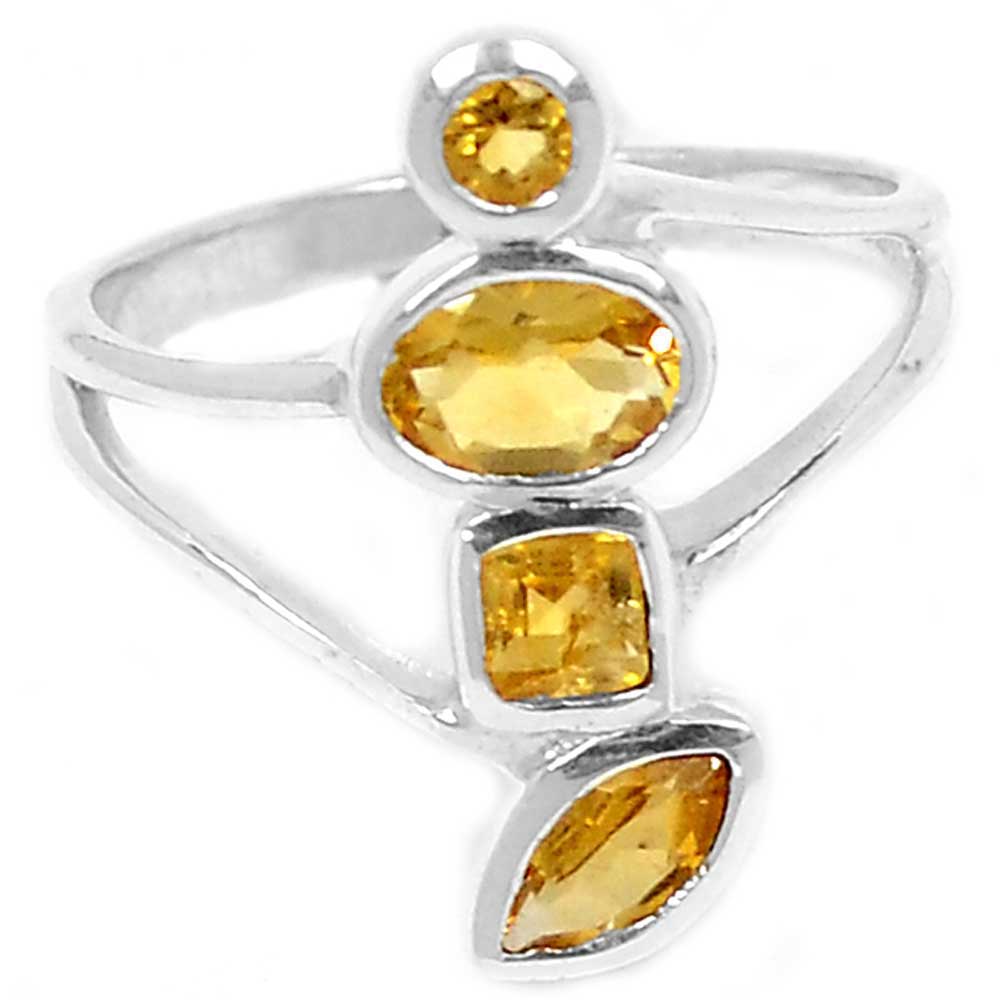 Semi Precious Citrine Gemstone Rings In 925 Sterling Silver Jewelry 925SR951_0