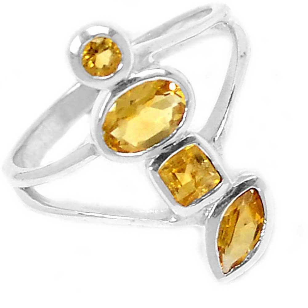 Semi Precious Citrine Gemstone Rings In 925 Sterling Silver Jewelry 925SR951_1