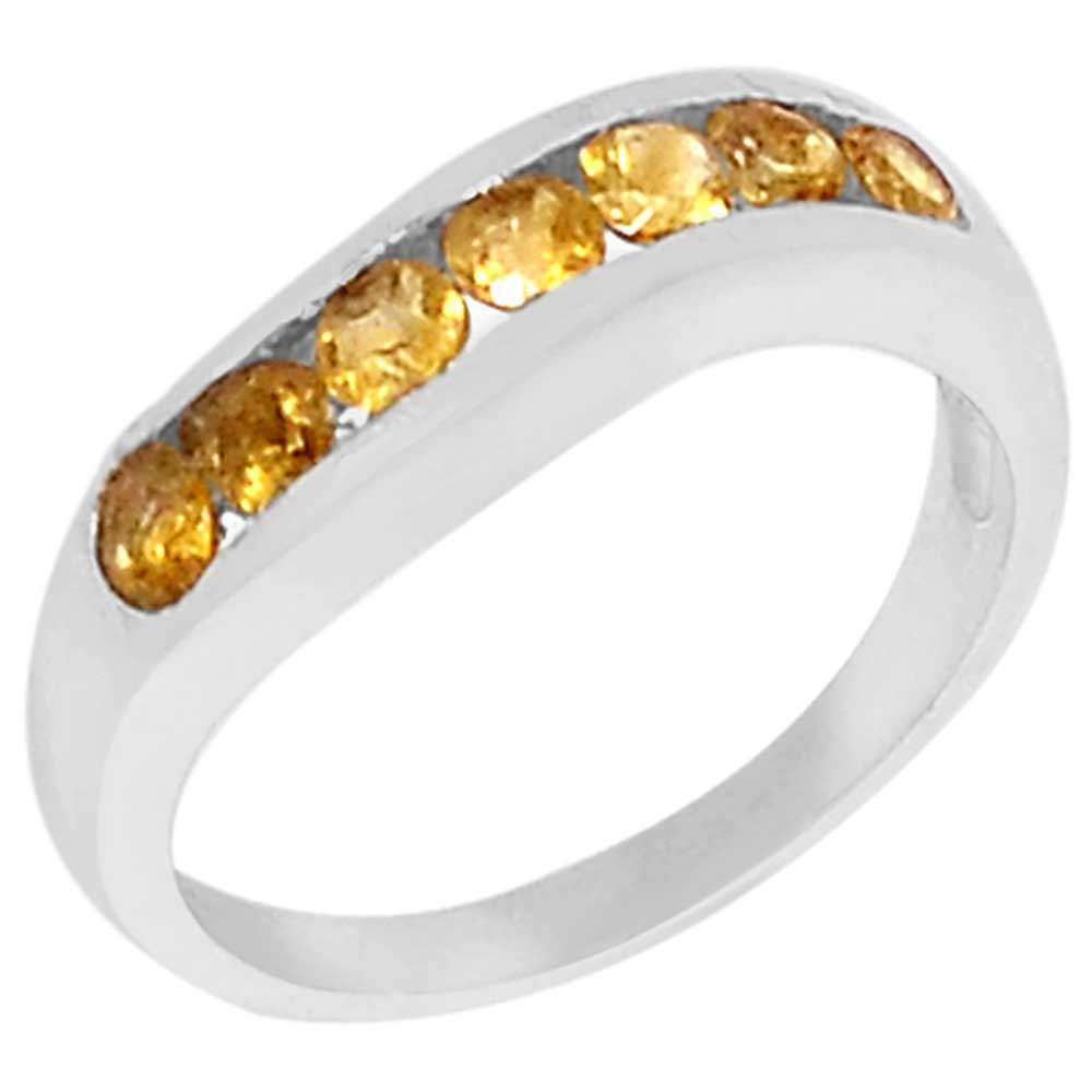Semi Precious Citrine Gemstone Rings In 925 Sterling Silver Jewelry 925SR948