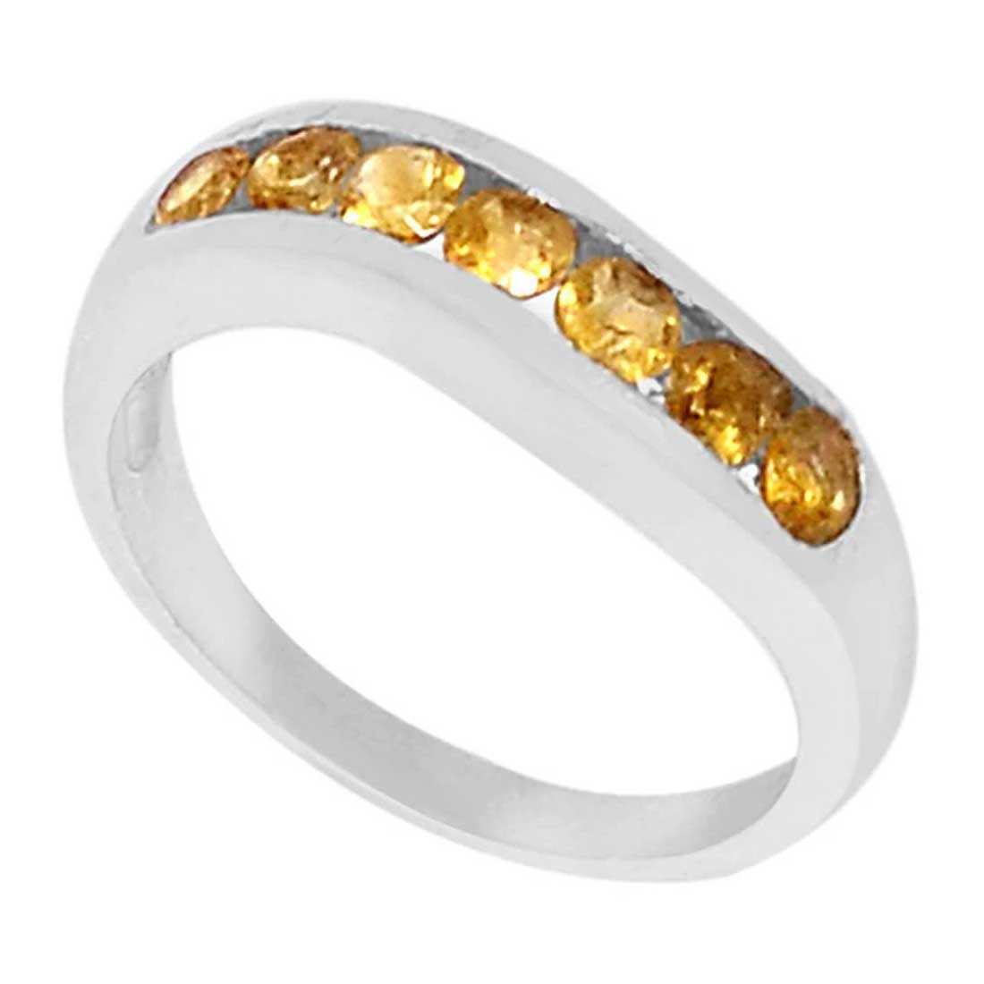 Semi Precious Citrine Gemstone Rings In 925 Sterling Silver Jewelry 925SR948_2