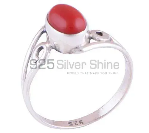 Semi Precious Coral Gemstone Rings In 925 Sterling Silver Jewelry 925SR2813_0