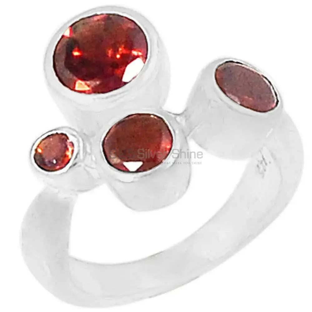 Semi Precious Garnet Gemstone Ring In 925 Sterling Silver 925SR075-3_0