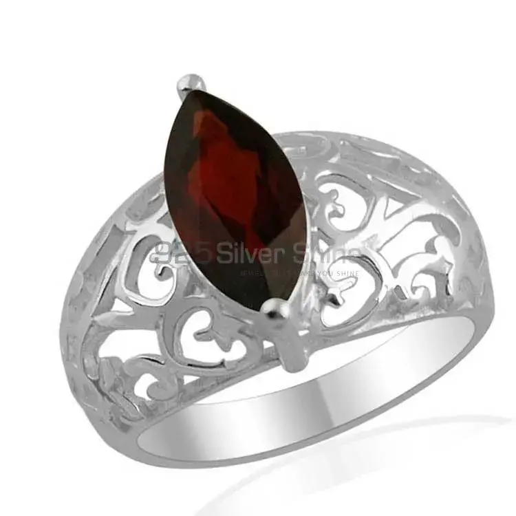 Sterling Silver Garnet Gemstone Filigree Rings 925SR1376_1