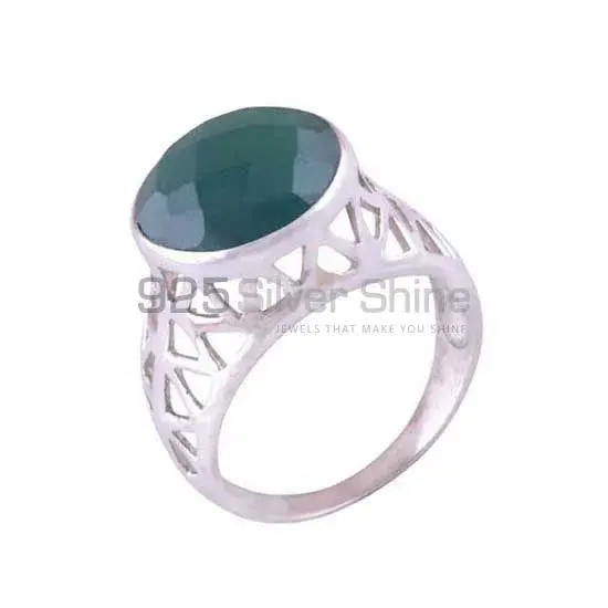 Semi Precious Green Onyx Gemstone Rings In 925 Sterling Silver 925SR3515_1