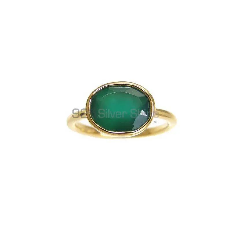 Semi Precious Green Onyx Gemstone Rings In 925 Sterling Silver 925SR3830_1