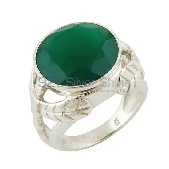 Semi Precious Green Onyx Gemstone Rings In 925 Sterling Silver Jewelry 925SR3548_1