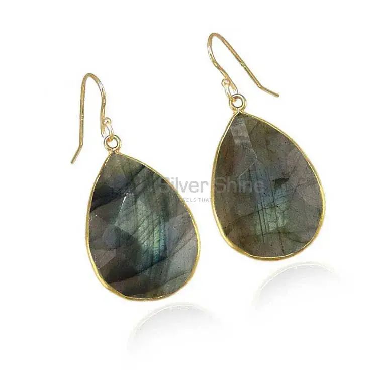 Semi Precious Labradorite Gemstone Earrings In Solid 925 Silver 925SE1926_1