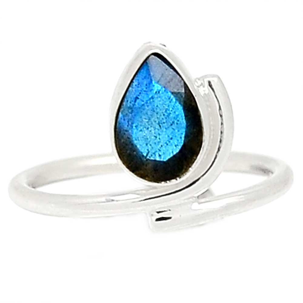 Semi Precious Labradorite Gemstone Rings In 925 Sterling Silver 925SR1003_0