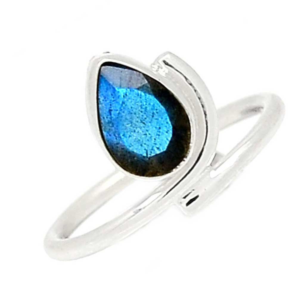 Semi Precious Labradorite Gemstone Rings In 925 Sterling Silver 925SR1003_1