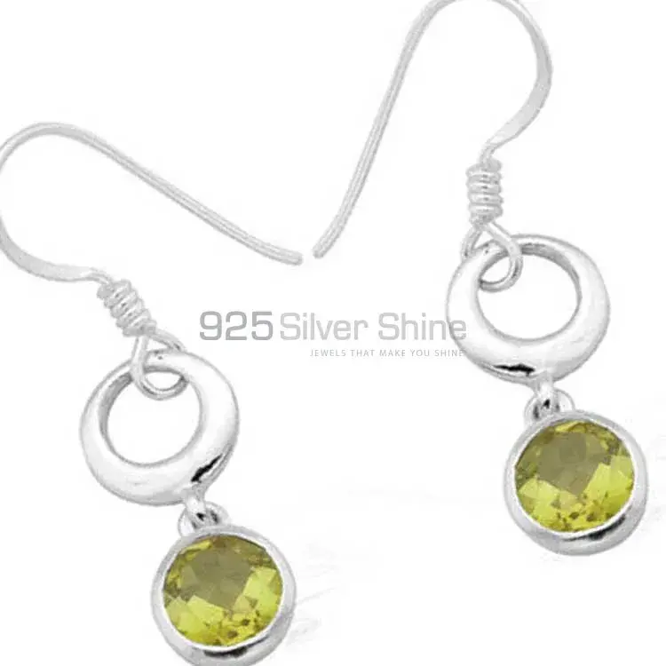 Semi Precious Lemon Quartz Gemstone Earrings In 925 Sterling Silver Jewelry 925SE971_1