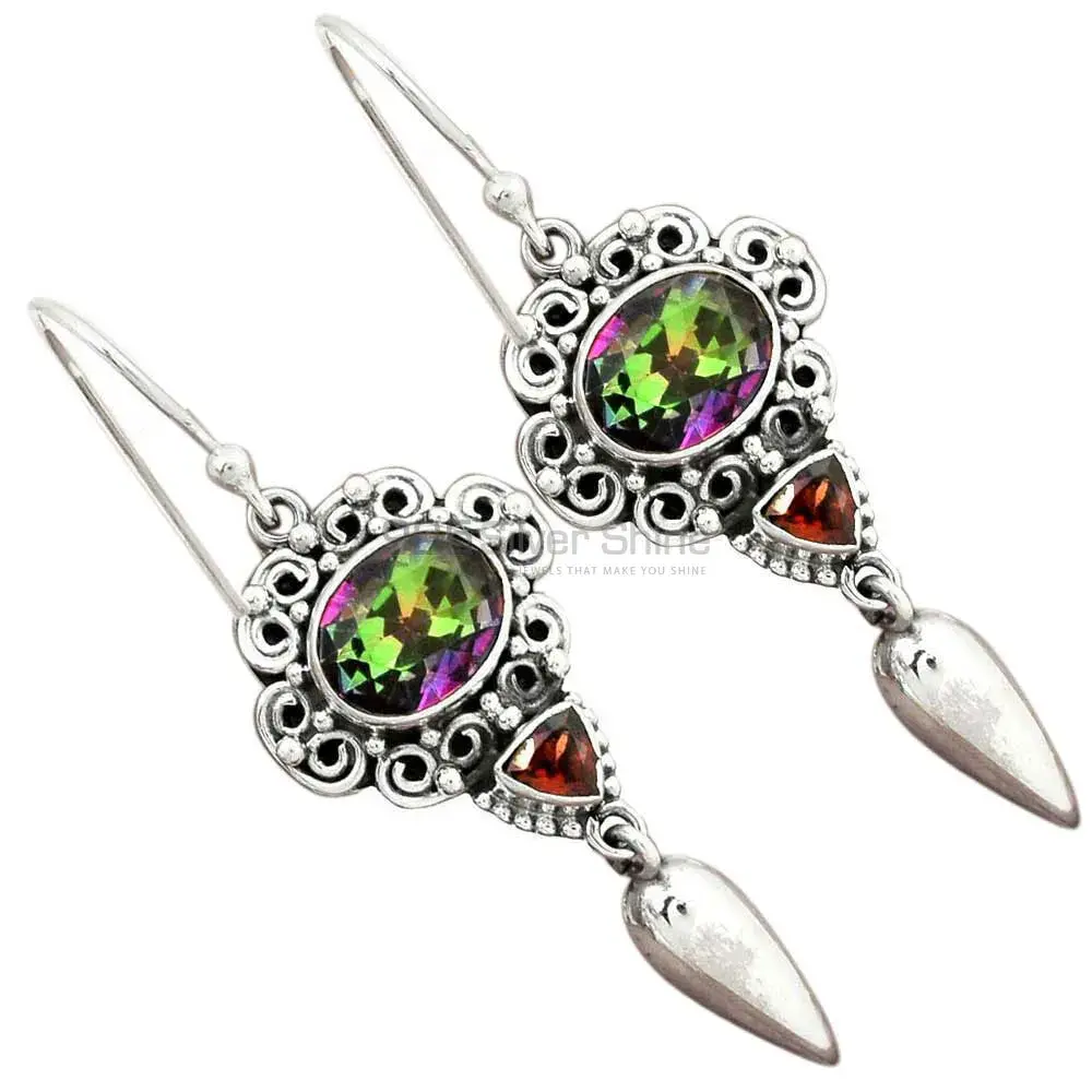 Semi Precious Multi Gemstone Earrings In 925 Sterling Silver Jewelry 925SE2446_2