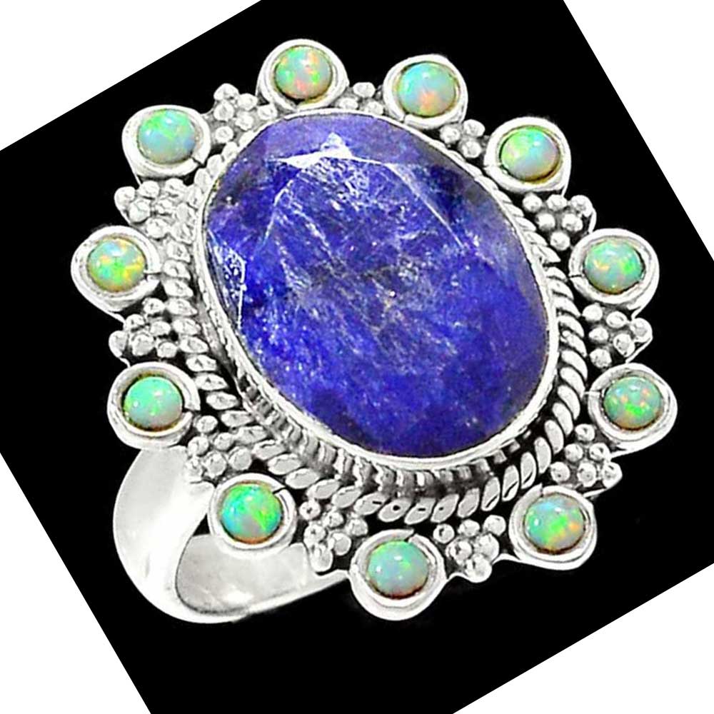 Semi Precious Multi Gemstone Rings In 925 Sterling Silver Jewelry 925SR1030_1