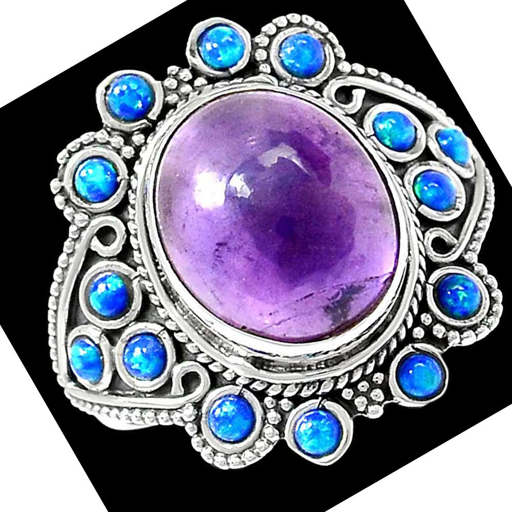Semi Precious Multi Gemstone Rings In 925 Sterling Silver Jewelry 925SR1027_1