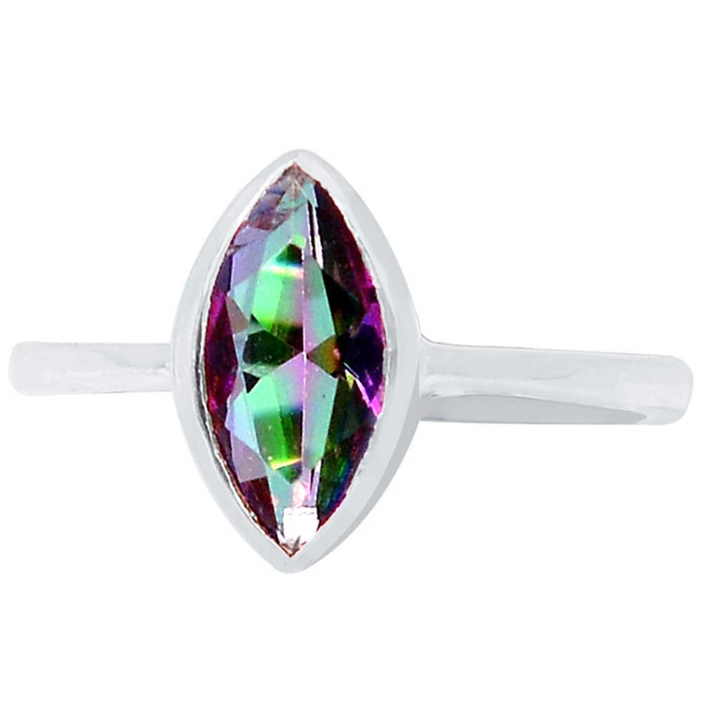 Semi Precious Mystic Topaz Gemstone Rings In 925 Sterling Silver 925SR924_0