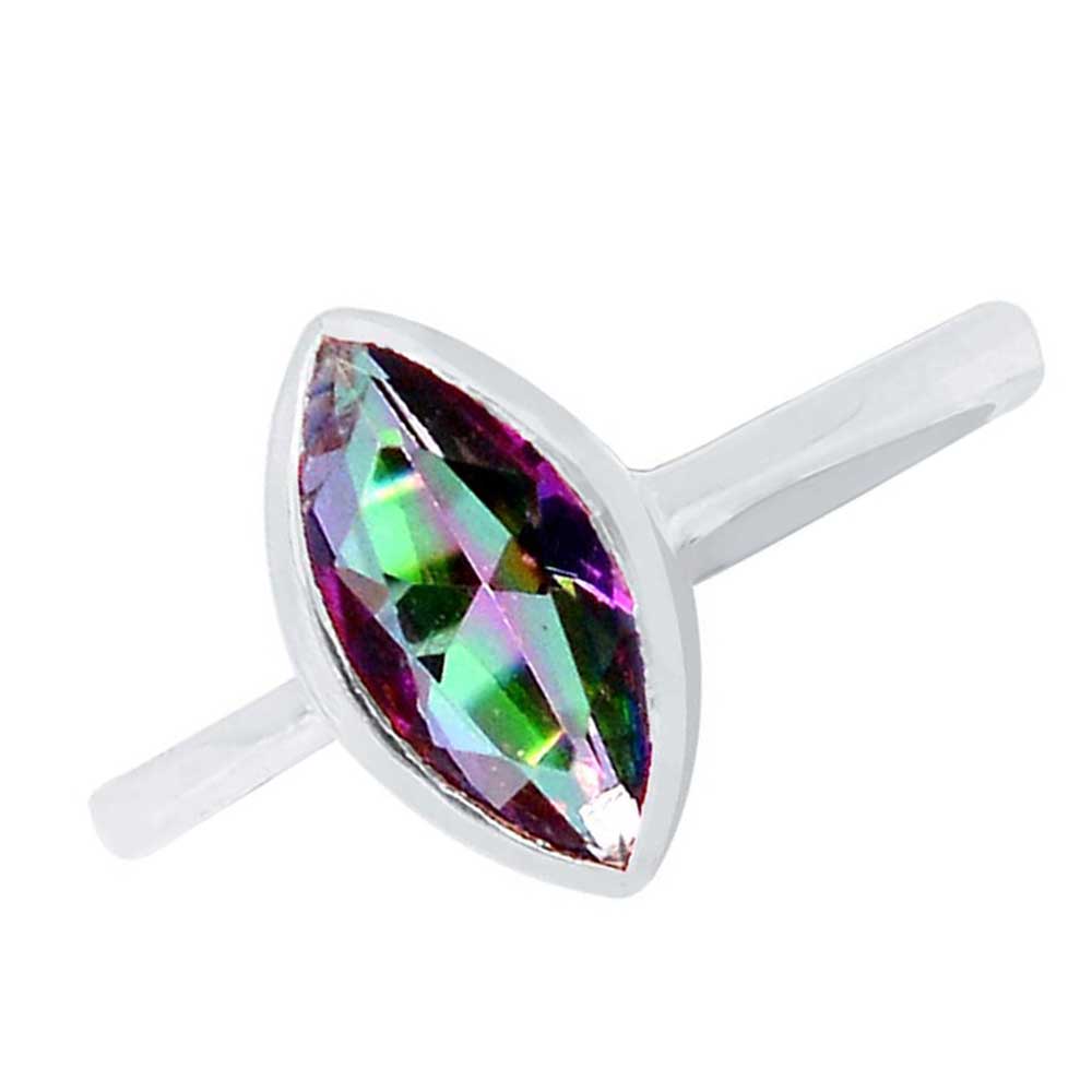 Semi Precious Mystic Topaz Gemstone Rings In 925 Sterling Silver 925SR924_1