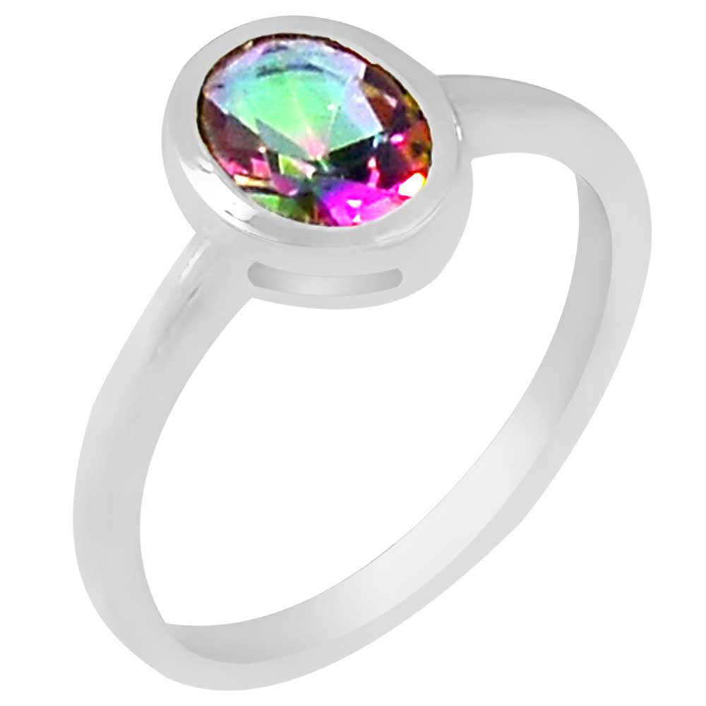Semi Precious Mystic Topaz Gemstone Rings In Solid 925 Silver 925SR927_0