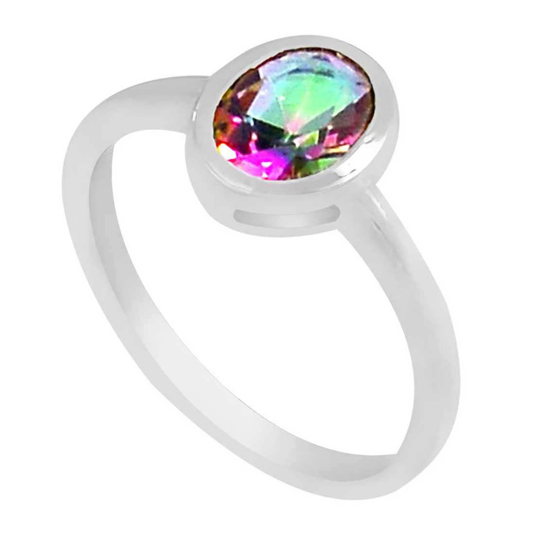 Semi Precious Mystic Topaz Gemstone Rings In Solid 925 Silver 925SR927_1