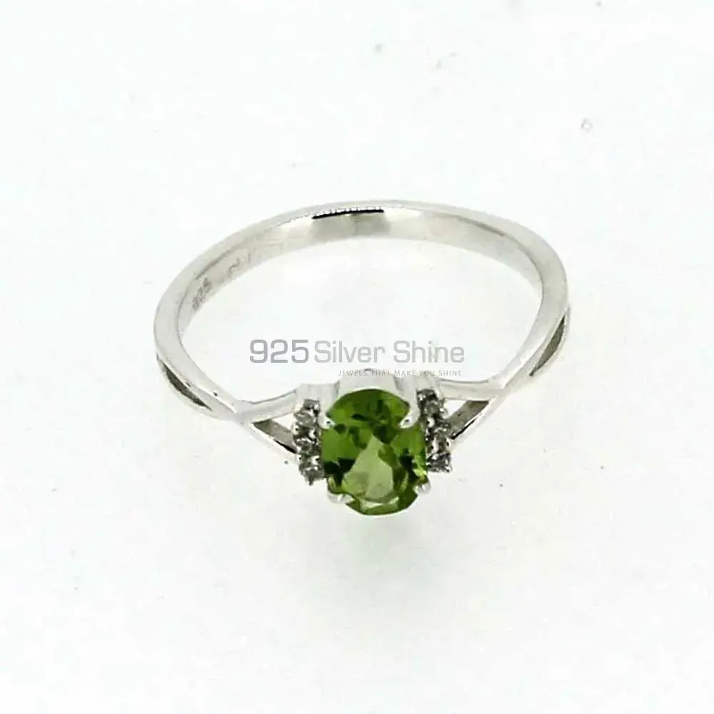 Natural Peridot Birthstone Silver Rings 925SR051-3_1