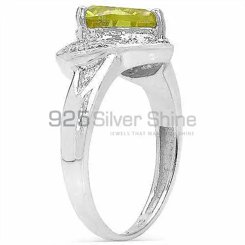 Natural Faceted Peridot Birthstone Silver Rings 925SR3199_1