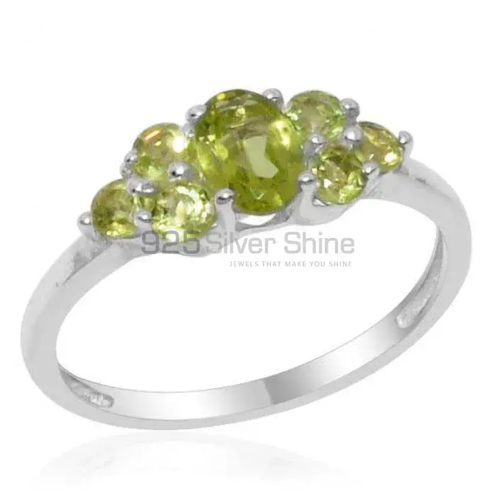 Semi Precious Peridot Gemstone Rings In Solid 925 Silver 925SR1768_1