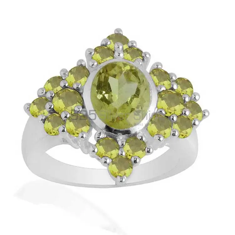 Semi Precious Peridot Gemstone Rings In Solid 925 Silver 925SR2072_1