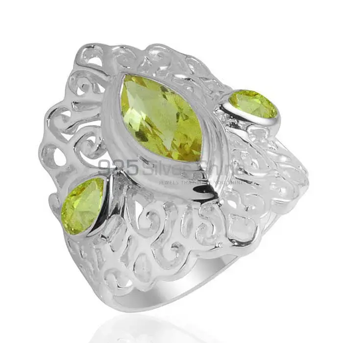 Semi Precious Peridot Gemstone Rings In 925 Sterling Silver Jewelry 925SR2096_0