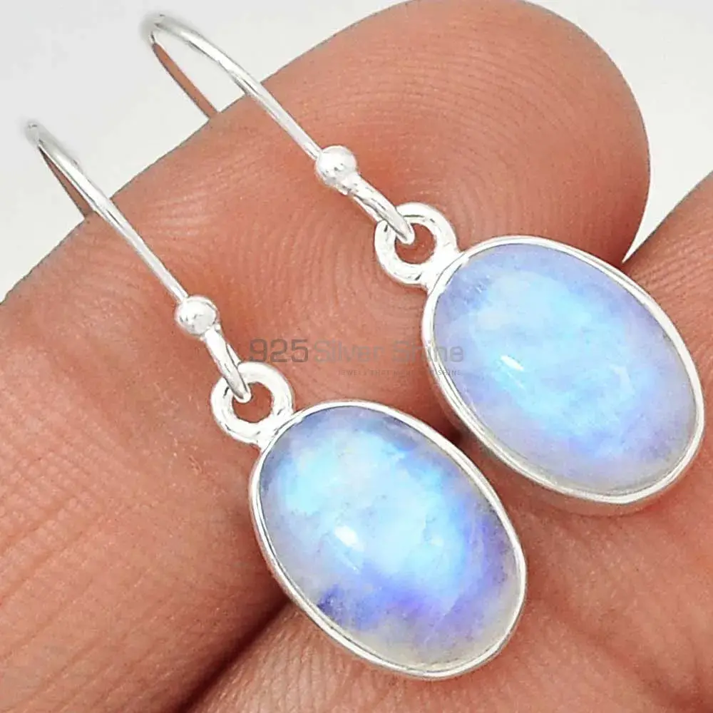 Semi Precious Rainbow Moonstone Earrings In 925 Sterling Silver Jewelry 925SE2288_2