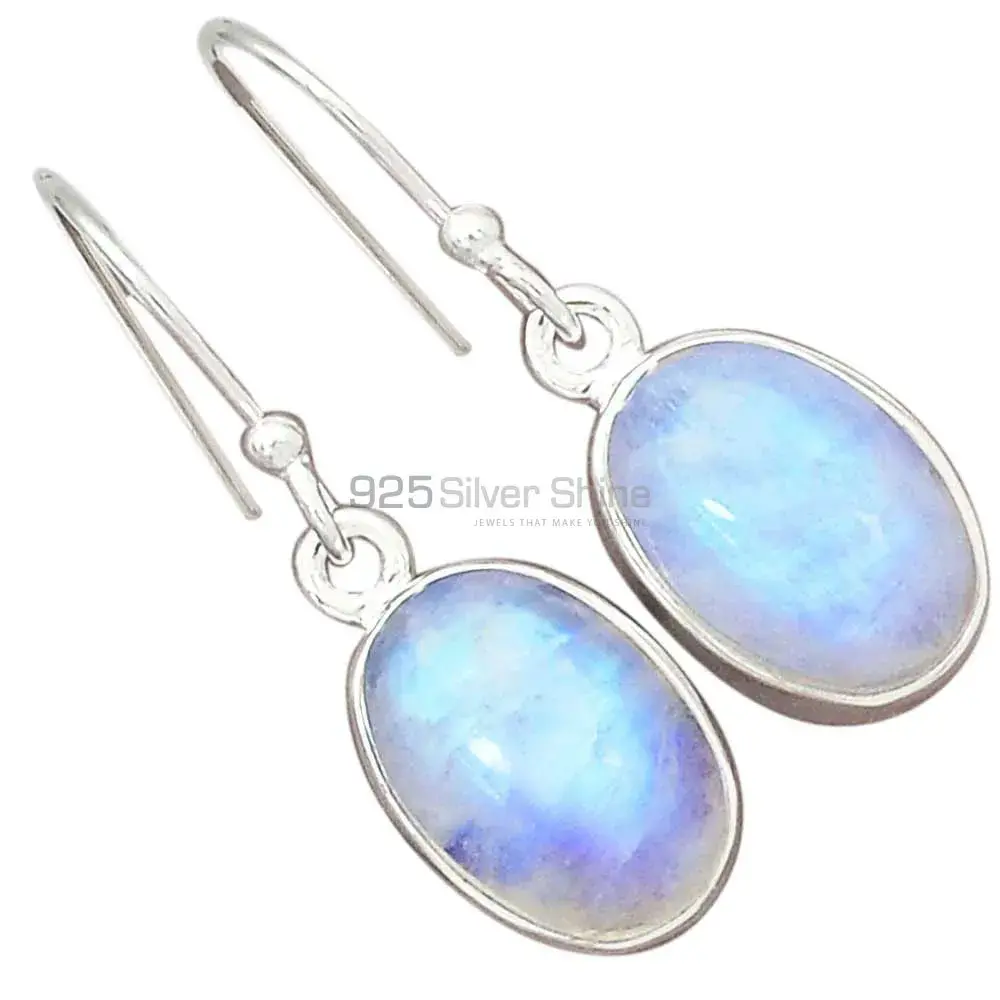Semi Precious Rainbow Moonstone Earrings In 925 Sterling Silver Jewelry 925SE2288_3
