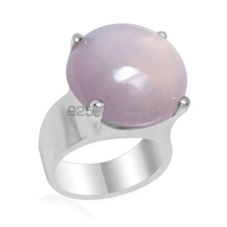 Semi Precious Rose Quartz Gemstone Rings In 925 Sterling Silver Jewelry 925SR1941_1