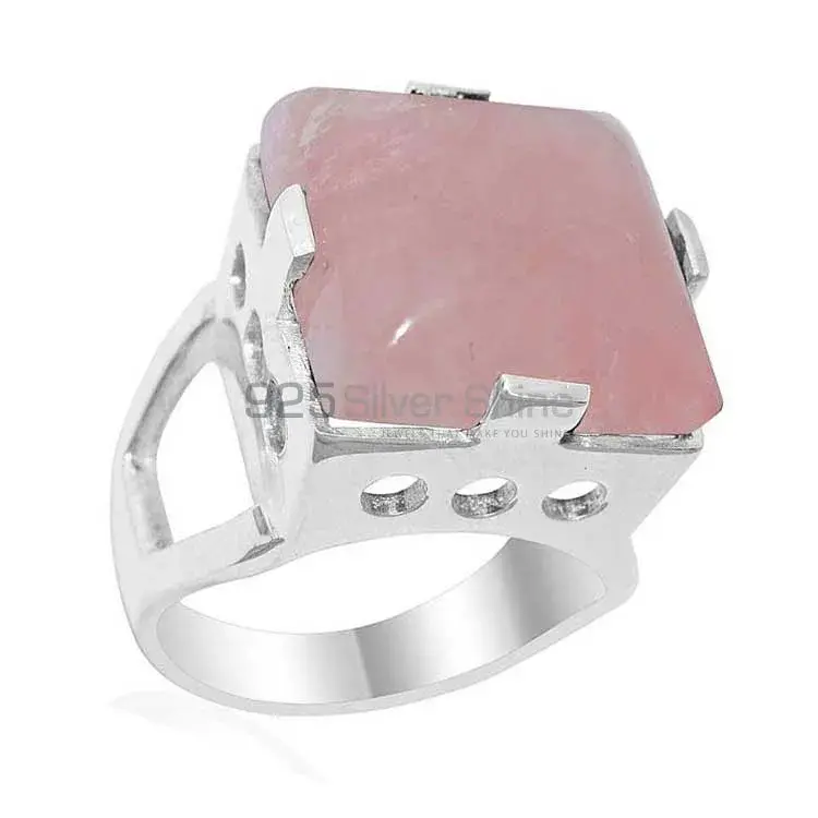 Semi Precious Rose Quartz Gemstone Rings In Fine 925 Sterling Silver 925SR1917_1