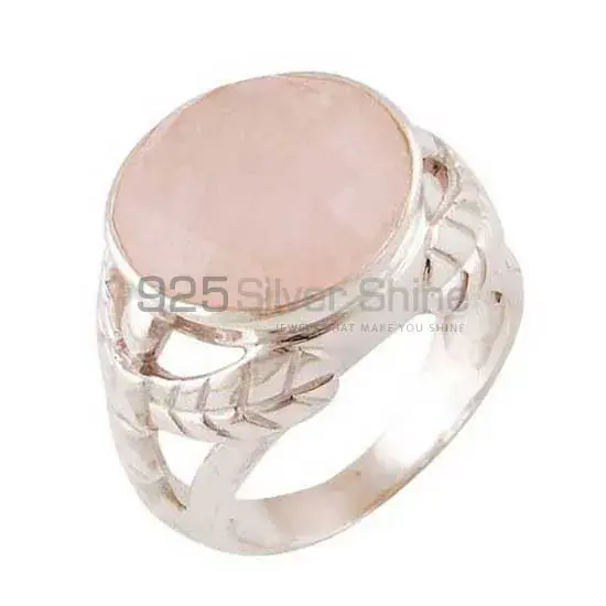 Semi Precious Rose Quartz Gemstone Rings In 925 Sterling Silver Jewelry 925SR3542_1