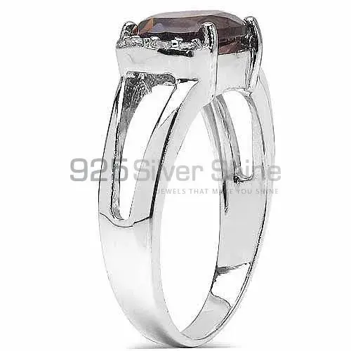 Semi Precious Smoky Quartz Gemstone Rings In 925 Sterling Silver Jewelry 925SR3059_1