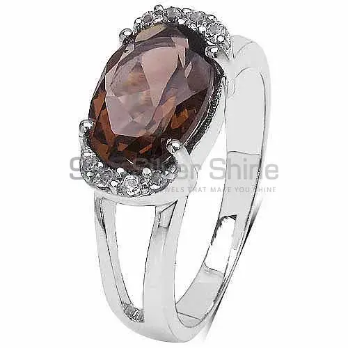 Semi Precious Smoky Quartz Gemstone Rings In 925 Sterling Silver Jewelry 925SR3059_2