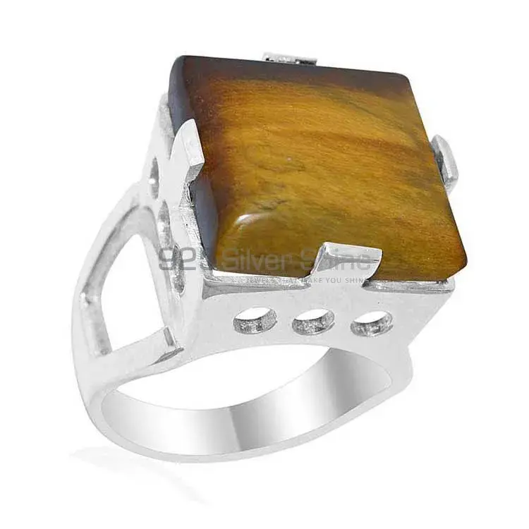 Semi Precious Tiger's Eye Gemstone Rings In 925 Sterling Silver 925SR1911_1