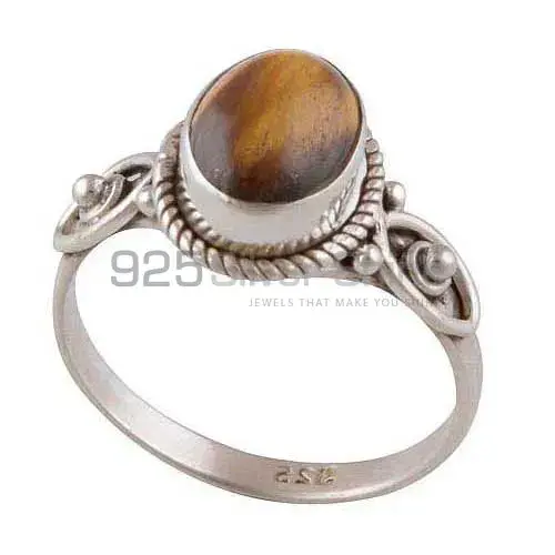 Semi Precious Tiger's Eye Gemstone Rings In Solid 925 Silver 925SR2950_1