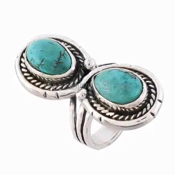 Semi Precious Turquoise Gemstone Rings In Solid 925 Silver 925SR3675_1