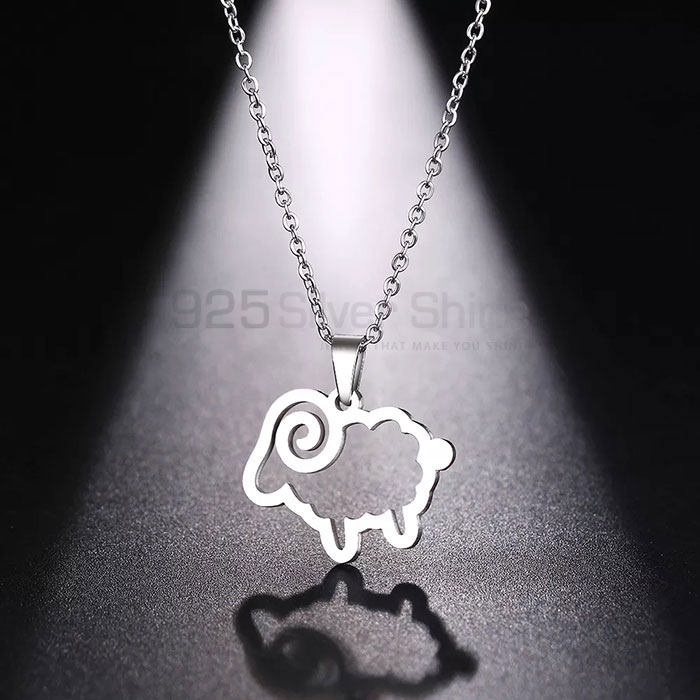 Sheep Necklace, Animal Minimalist Necklace In 925 Sterling Silver AMN194_0