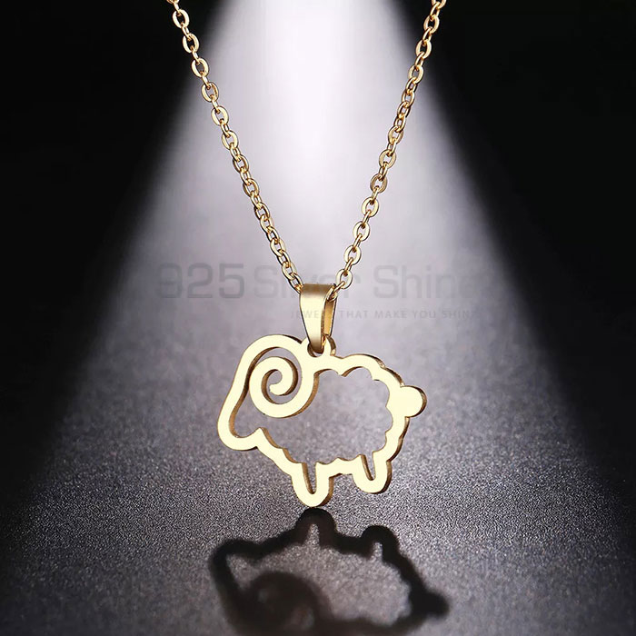 Sheep Necklace, Animal Minimalist Necklace In 925 Sterling Silver AMN194_1