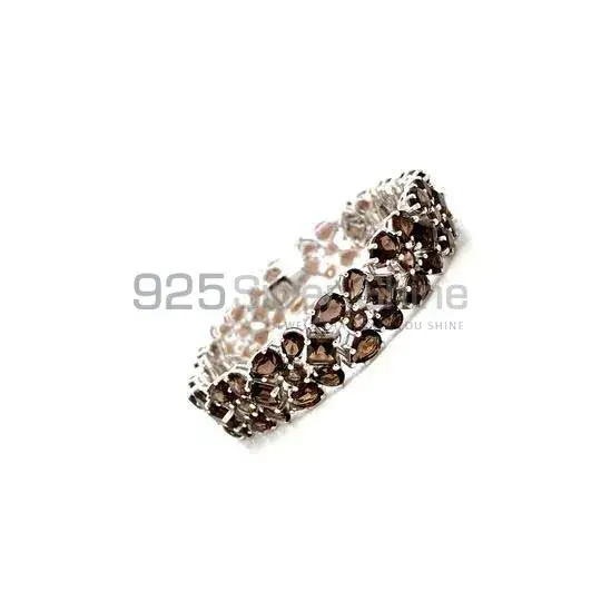 Smoky Quartz Gemstone Tennis Bracelets In 925 Solid Silver Jewelry 925SB228_0