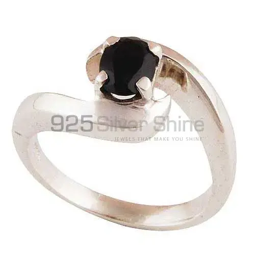Solid 925 Silver Rings In Genuine Black Onyx Gemstone 925SR3431_0
