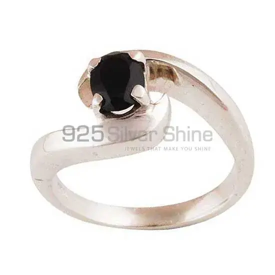 Solid 925 Silver Rings In Genuine Black Onyx Gemstone 925SR3431_1
