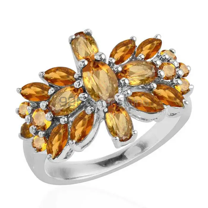 Solid 925 Silver Rings In Genuine Citrine Gemstone 925SR1760_0