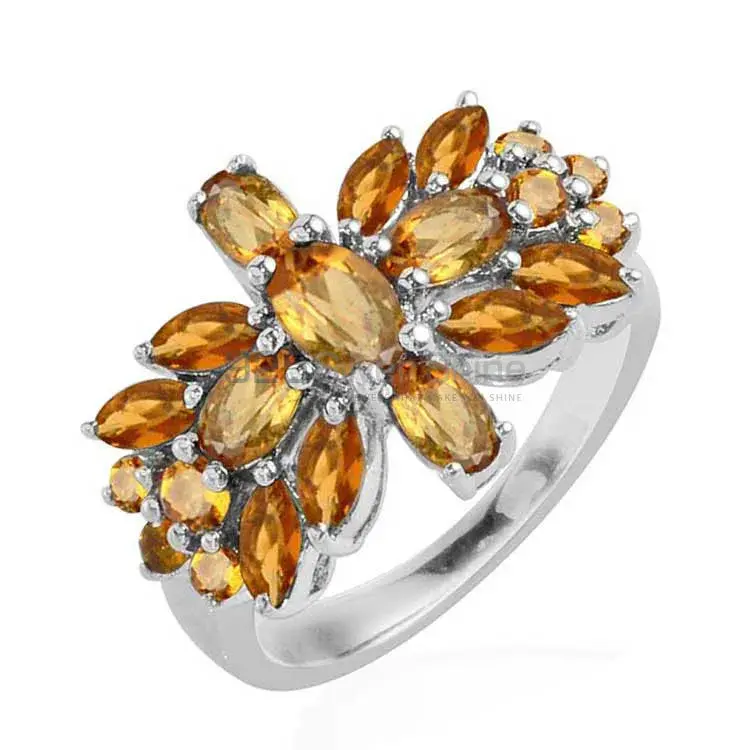 Solid 925 Silver Rings In Genuine Citrine Gemstone 925SR1760_1