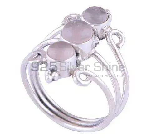 Solid 925 Silver Rings In Genuine Rose Quartz Gemstone 925SR2863_1