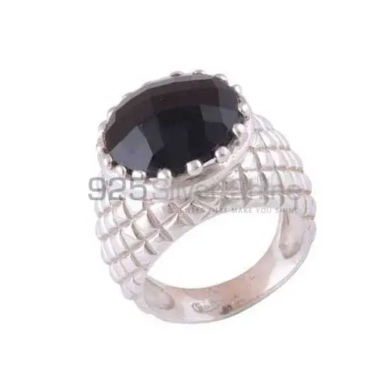 Solid 925 Silver Rings In Natural Black Onyx Gemstone 925SR3508_1